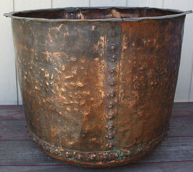 Large Antique Copper Pig Boiling Pot 29