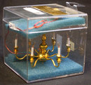 Dollhouse Mini 6 Arm Chandelier w/Crystals & Brass
