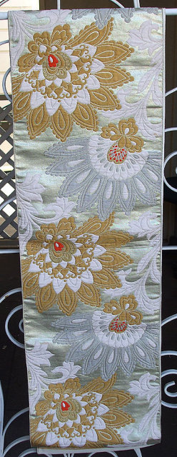 Japanese silk kimono Obi Womens runner