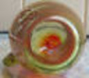 Antique Amerina Amber Glass Pitcher applied handle