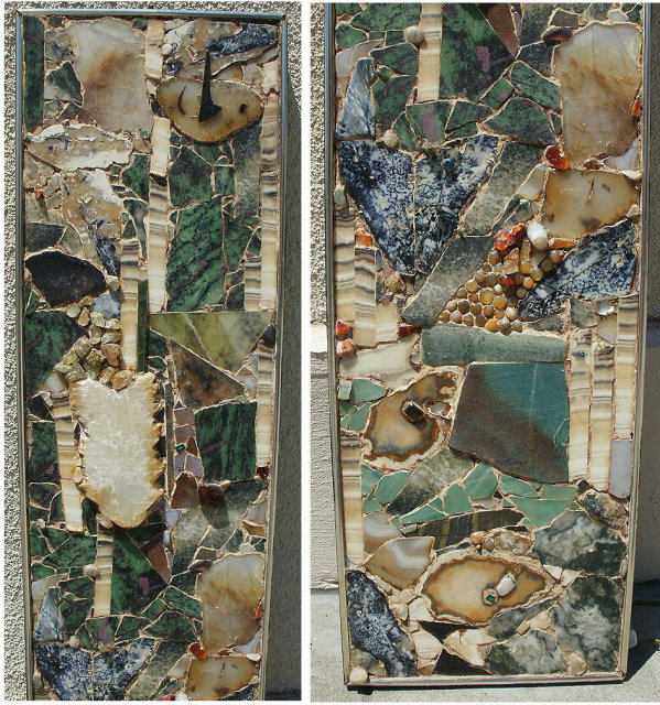 1960's Rocks Fossils Wall Hanging lights up Mid Century