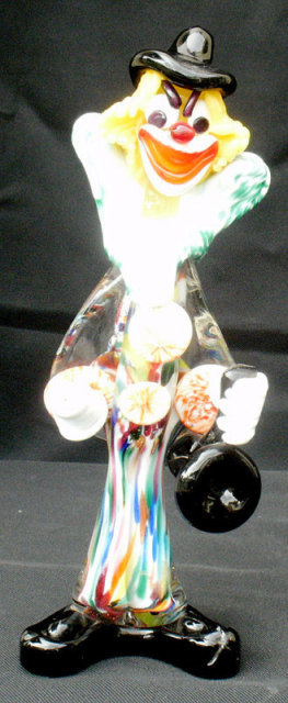 Vintage Muilt Colorful Murano Art Glass Fig Clown.10