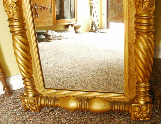 Antique Federal Period Gold Guilded Mirror