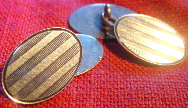 14K Gold Art Art Deco Cuff Links