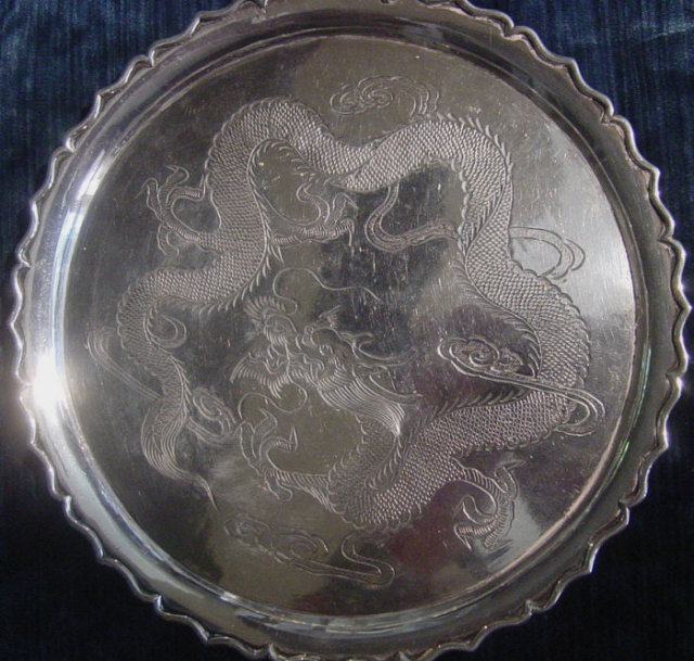 Fine China Trade Silver Salver