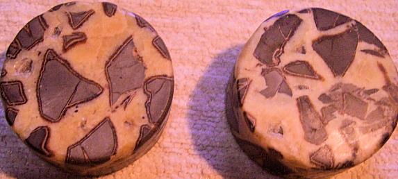 Two Elegant Plinths of Septarian Nodule
