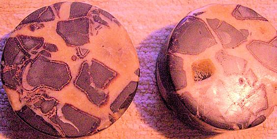 Two Elegant Plinths of Septarian Nodule