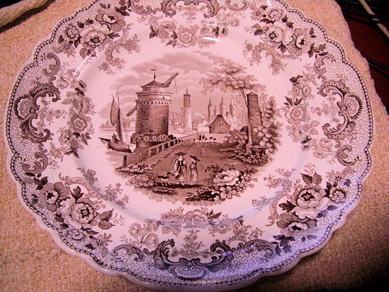 Brown-Transfer Staffordshire Plate -