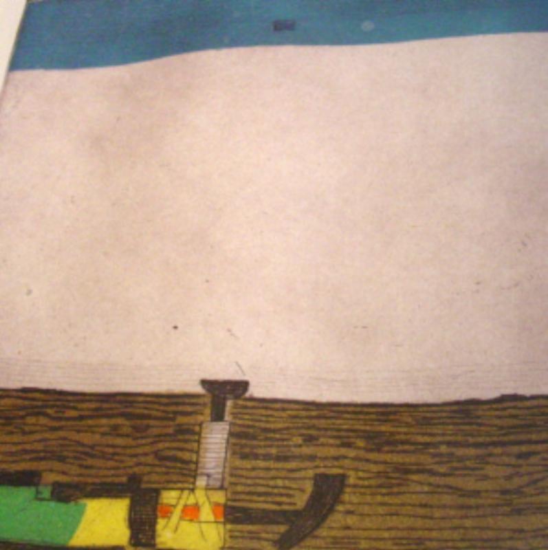Abstract Colored Etching by S Kolos-Vary (Blue)