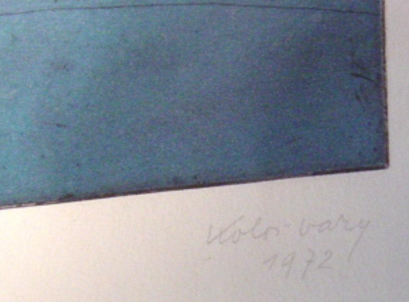 Abstract Colored Etching by S Kolos-Vary (Blue)