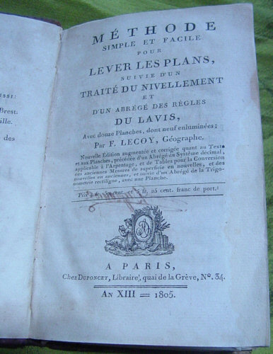 "Methode Simple et Facile pour Lever les Plans," 1805