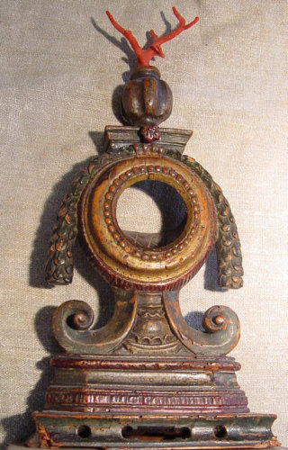 17th Century Polychrome Watch Holder