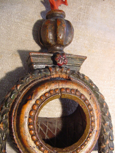 17th Century Polychrome Watch Holder