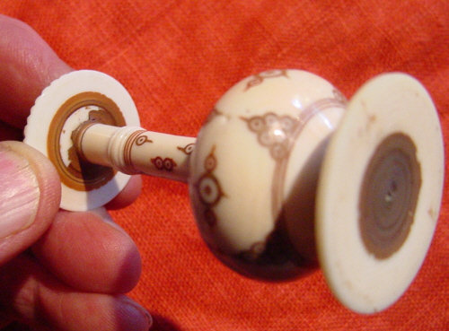 Persian Engraved Ivory Perfume Bottle