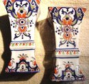 Pair 18th Century Rouen vases