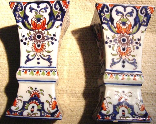 Pair 18th Century Rouen vases