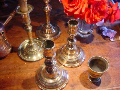 English Bell Metal Candlestick
