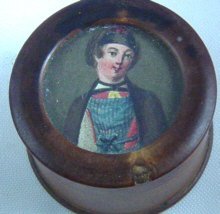 Fine Miniature On Boxwood Snuff Box