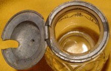 Pewter-Topped Glass Mustard Pot