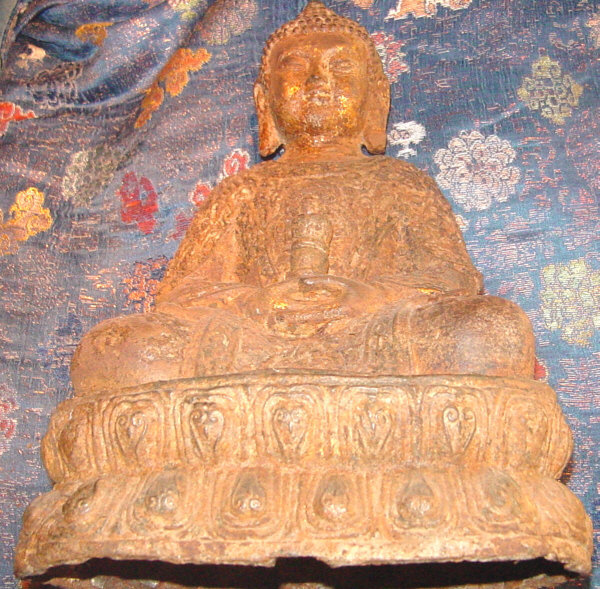 Ming Seated Buddha In Cast Iron