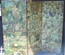 Glorious Victorian Decoupage Floor Screen