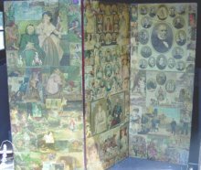 Glorious Victorian Decoupage Floor Screen