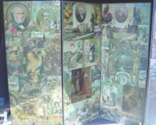 Glorious Victorian Decoupage Floor Screen