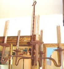 Elegant French Wrought Iron Chandelier