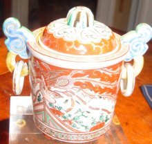 Antique Kutani Porcelain Incense Burner
