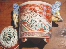 Antique Kutani Porcelain Incense Burner