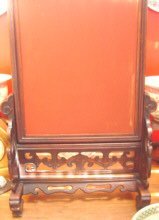 Chinese Reverse-Painted Glass Table Screen