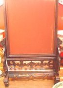 Chinese Reverse-Painted Glass Table Screen