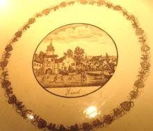 Rare German Creamware Charger:"Zurich"