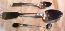 Three American Coin Silver Serving Pieces