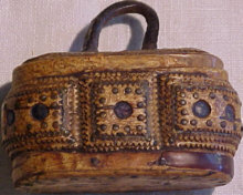 Rare Antique Snuff Box In Bark