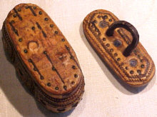 Rare Antique Snuff Box In Bark