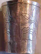 Folk Art Silver Tumbler From Mexico
