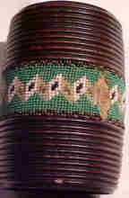 Victorian Beaded Treen String Box