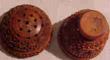 Antique Coquilla Nut Pounce Pot