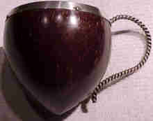 Scrimshaw Coconut Cup Mounted In Silver