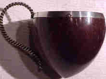 Scrimshaw Coconut Cup Mounted In Silver