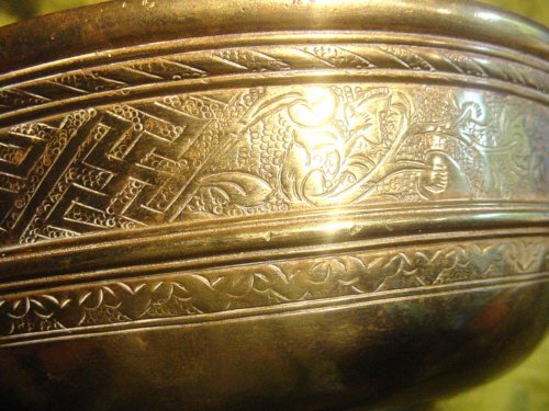 Dutch Colonial Brass Punch Bowl