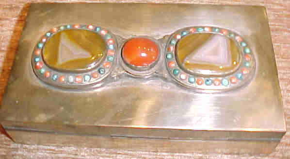 Antique Himalayan Buckle Mounted On Box