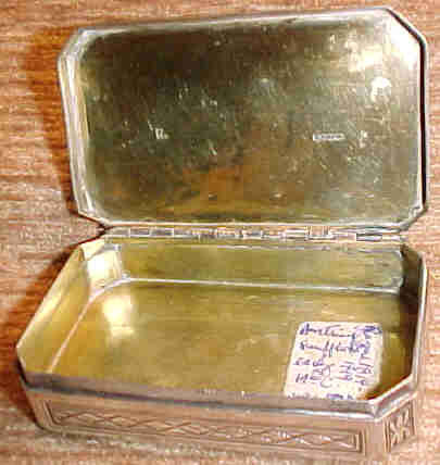 Bohemian Silver Snuffbox:, 1814 - 1819