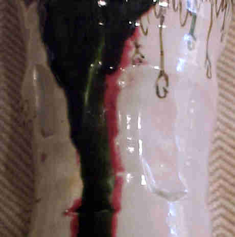 Large Oribe Earthenware Vase