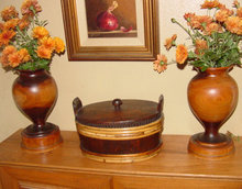 Pair Regency Lignum Vitae Urns