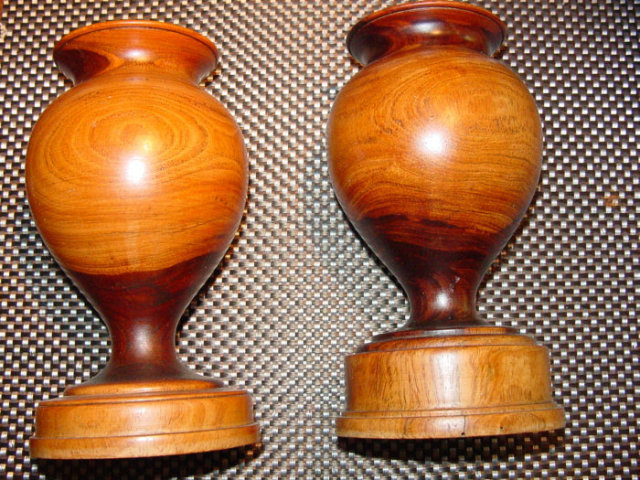 Pair Regency Lignum Vitae Urns
