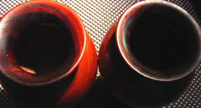 Pair Regency Lignum Vitae Urns