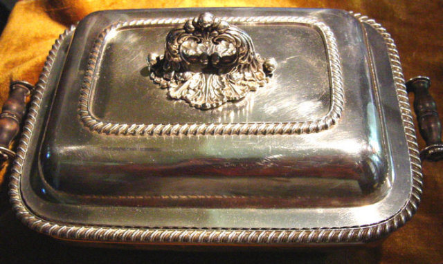 Elaborate Sheffield Double Entree Dish