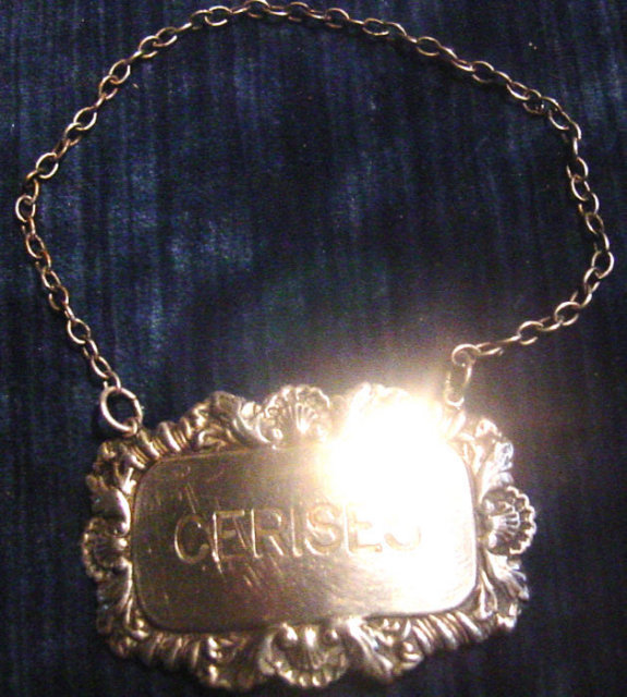 Silver Decanter Label: Cerises